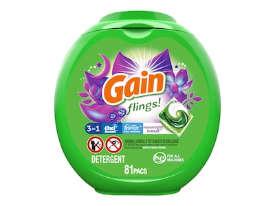 Gain Flings HE Laundry Detergent Capsules, Moonlight Breeze, 56 oz., 76 Capsules (91796)