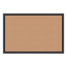 U Brands Self-Healing Cork Bulletin Board, 35 x 23, Black Finish (00301AANNN)