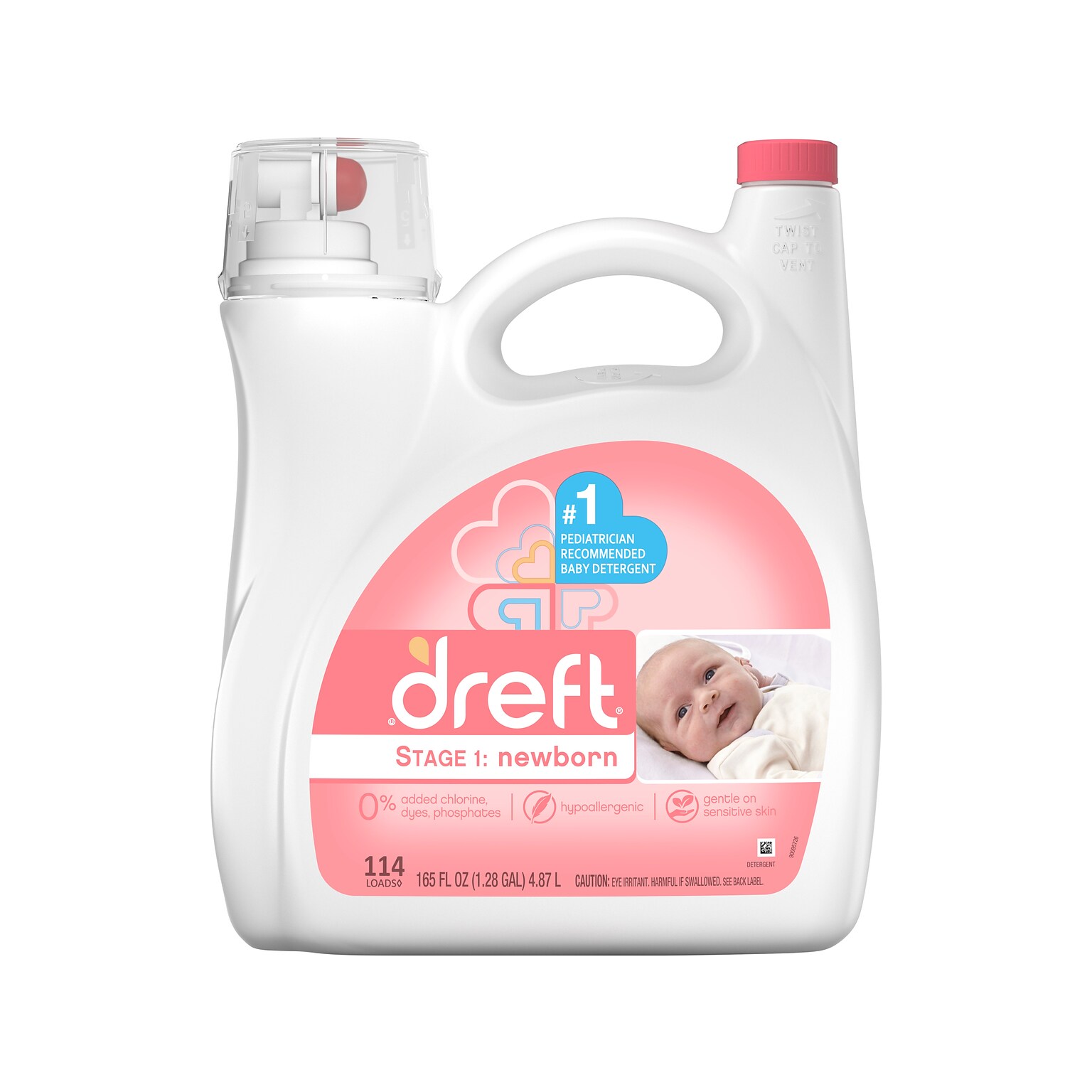 Dreft Stage 1: Newborn HE Liquid Laundry Detergent, 114 Loads, 165 oz. (03241)