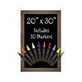 Excello Global Products Magnetic Chalkboard, Rustic Brown Wood, 30 x 20 (GPP-0010)