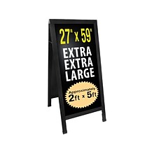 Excello Global Products Chalkboard, Black Wood, 59 x 27 (EGP-HD-0240A-OS)