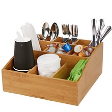 Mind Reader Square 9 Compartment Condiment Organizer, Bamboo wood (COMP9BMB-BRN)