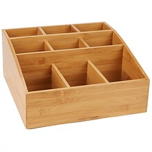 Mind Reader Square 9 Compartment Condiment Organizer, Bamboo wood (COMP9BMB-BRN)