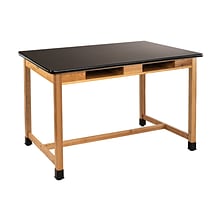 National Public Seating Wood Series Science Table, 30 x 72 x 36, Black/Ash (SLT2-3072HB)