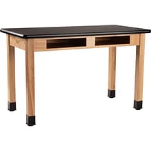 National Public Seating Wood Series Science Table, 30 x 72 x 30, Black/Ash (SLT1-3072HB)