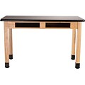 National Public Seating Wood Series Science Table, 30 x 72 x 30, Black/Ash (SLT1-3072HB)