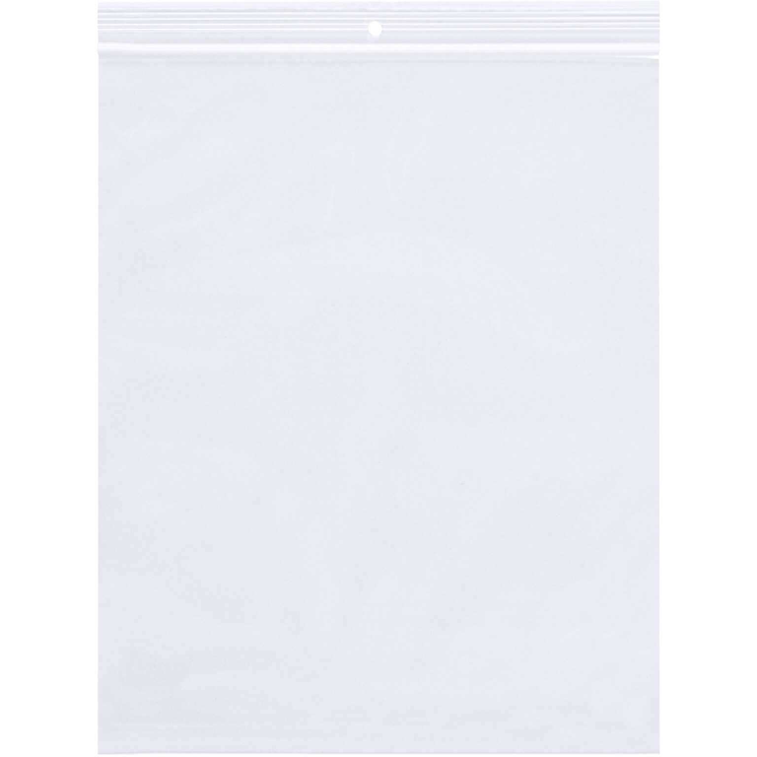 Light-Duty 2-Mil zippered Poly Bags with Hang Holes; 9Wx12L, 1000/Carton