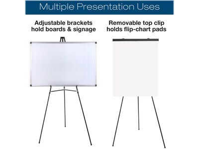 Excello Global Products Flip Chart Presentation Easel, 70", Black Aluminum, 2/Pack (EGP-HD-0039)