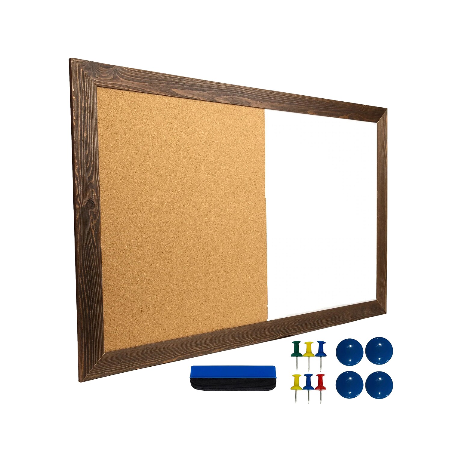 Excello Global Products Combination Dry-Erase Whiteboard, Wood Frame, 3 x 2 (EGP-HD-0078)