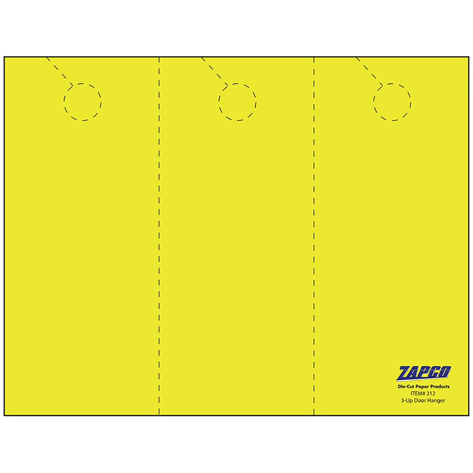 Zapco 3.67 x 8 1/2 65 lbs. Digital Timberline Cover Door Hanger, Sunfish Yellow, 334/Pack (212-250ESYH43B)