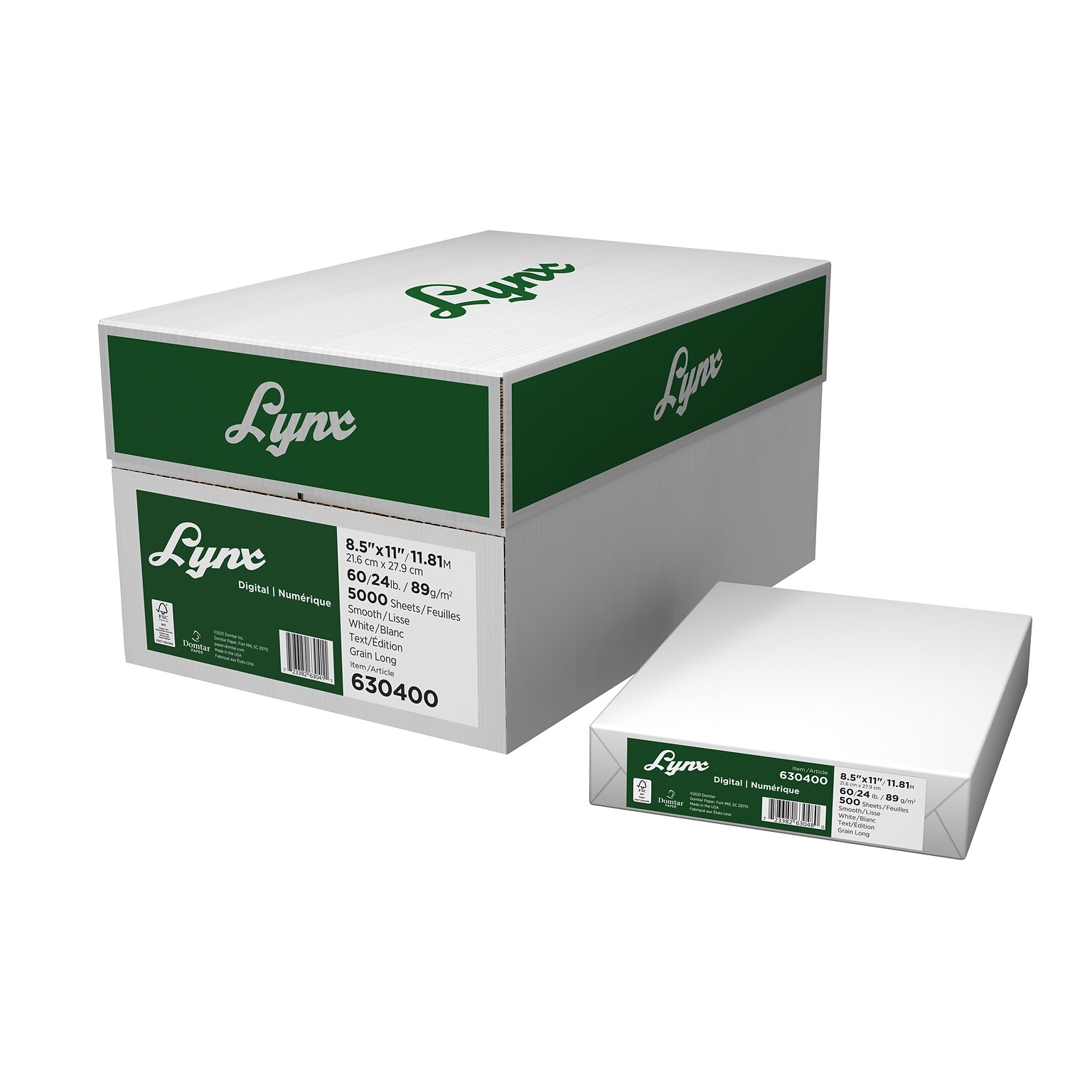 Lynx Digital 65 lb. Cover Paper, 8.5 x 11, White, 250 Sheets/Ream (634000)
