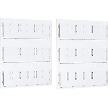 AdirOffice Acrylic Magazine Rack with Adjustable Pockets, Clear, 2/Pack (640-2935-CLR-2PK)