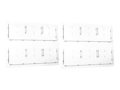 AdirOffice Wall Mounted Acrylic Magazine Rack with Adjustable Pockets, Clear, 2/Pack (640-3020-CLR-2