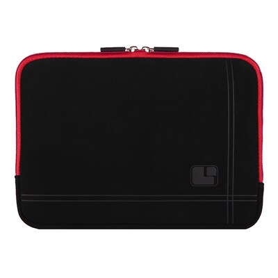 SumacLife Drumm Protective Neoprene Laptop Carrying Sleeve with Back Pocket (Black with Red Edge)
