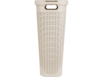 Mind Reader 10.57-Gallon Laundry Hamper with Lid, Plastic, Ivory (40HAMP-IVO)
