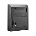 AdirOffice Heavy-Duty Secured Safe Drop Box Mailbox with Suggestion Cards, Black (631-07-BLK-PKG)