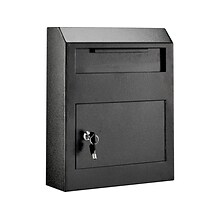 AdirOffice Heavy-Duty Secured Safe Drop Box Mailbox with Suggestion Cards, Black (631-07-BLK-PKG)