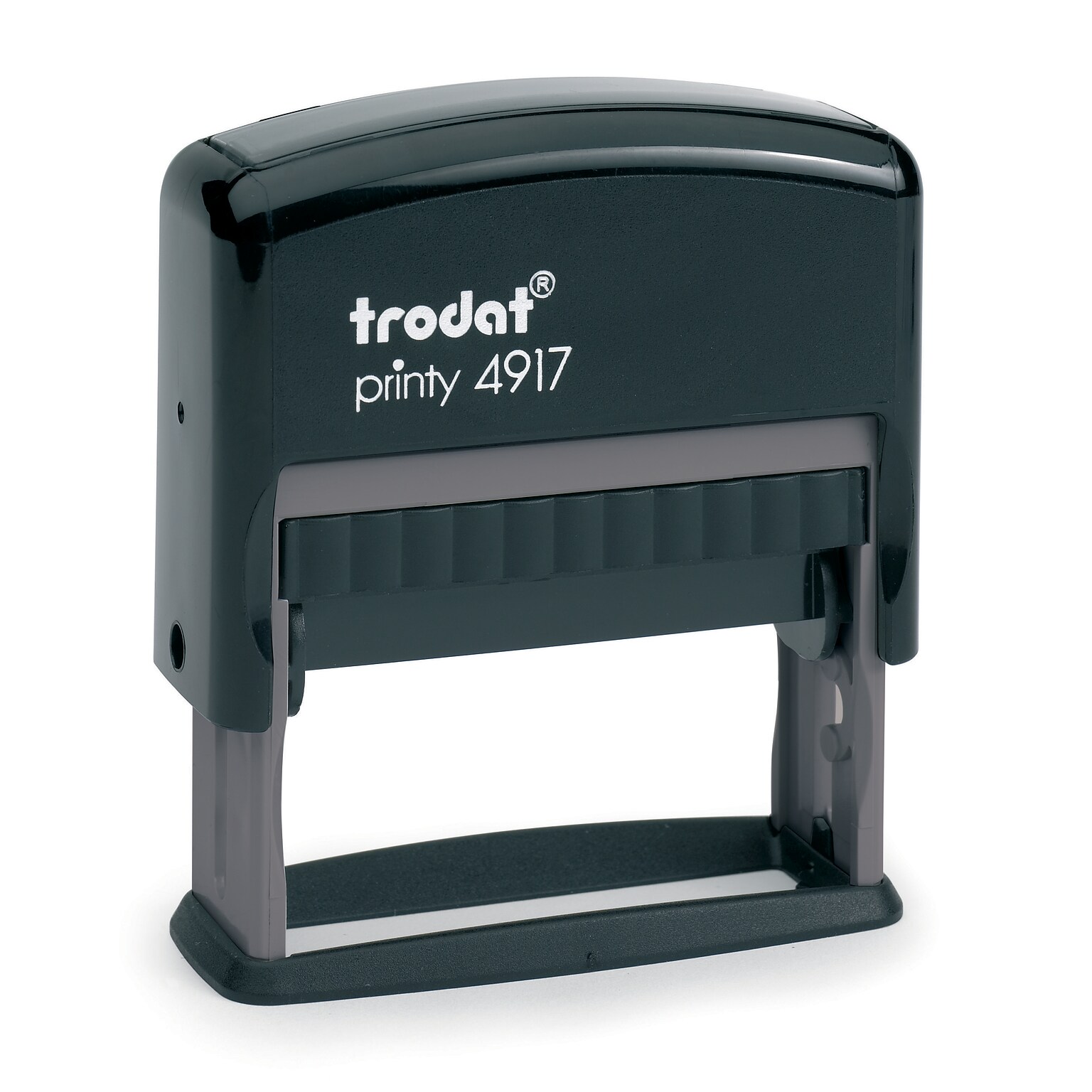 Trodat Printy 4817 Economy 12-Message and Date Stamp, Self-Inking, 0.38 x 2, Black ink