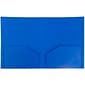 JAM Paper Heavy Duty 2-Pocket Folders, Blue, 6/Pack (383HBU)