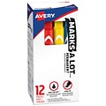 Avery Marks A Lot Tank Permanent Markers, Chisel Tip, Assorted, 12/Pack (24800)