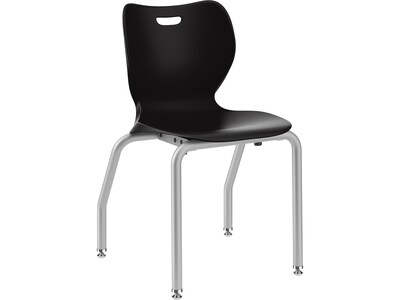 HON SmartLink 18”Student Stacking Chair, Polymer, Onyx/Platinum, 4 Per Carton (HONSL4L18EONP)