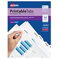 Avery Printable Self-Adhesive Plastic Tabs, 1-1/4, White, 96/Pack (16280)