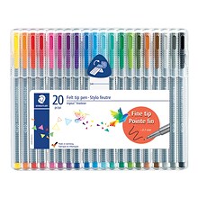 Staedtler triplus Felt Pens, Super Fine Point, Assorted Ink, 20/Pack (334 SB20)