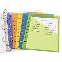 Avery Mini Binder Pockets for 5 1/2 x 8 1/2 Paper, Assorted Colors, 5/Pack (75307)