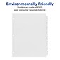 Avery Index Maker EcoFriendly Paper Dividers with Print & Apply Label Sheets, 8 Tab, White, 5 Sets/Pack (11581)