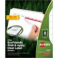 Avery Index Maker EcoFriendly Paper Dividers with Print & Apply Label Sheets, 8 Tab, White, 5 Sets/P