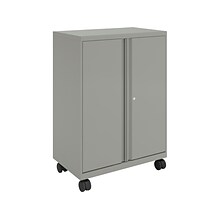 HON SmartLink Metal Mobile Storage Cabinet with Bins, 42.32 x 30 x 18, Platinum Metallic (HLVMSC4