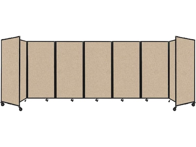 Versare The Room Divider 360 Freestanding Mobile Partition, 72H x 234W, Beige Fabric (1172701)