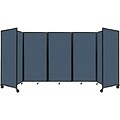 Versare The Room Divider 360 Freestanding Mobile Partition, 72H x 168W, Ocean Fabric (1172515)