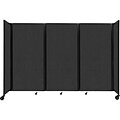 Versare The Room Divider 360 Freestanding Mobile Partition, 72H x 102W, Black Fabric (1172302)