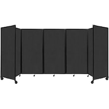 Versare The Room Divider 360 Freestanding Mobile Partition, 72H x 168W, Black Fabric (1172502)
