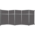 Versare Operable Wall Clamp Mount Folding Room Divider, 101.25H x 234W, Charcoal Gray Fabric (1070