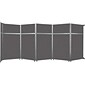Versare Operable Wall Clamp Mount Folding Room Divider, 101.25"H x 234"W, Charcoal Gray Fabric (1070507)