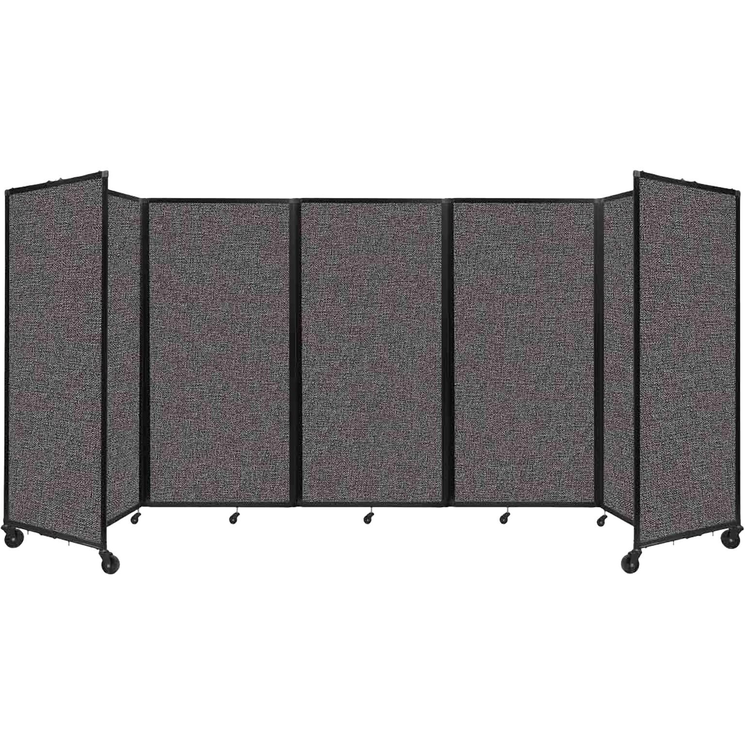 Versare The Room Divider 360 Freestanding Mobile Partition, 72H x 168W, Charcoal Gray Fabric (1172507)