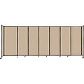 Versare StraightWall Freestanding Mobile Partition, 72H x 186W, Beige Fabric (1472701)