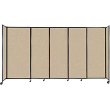 Versare StraightWall Freestanding Mobile Partition, 72H x 135W, Beige Fabric (1472501)