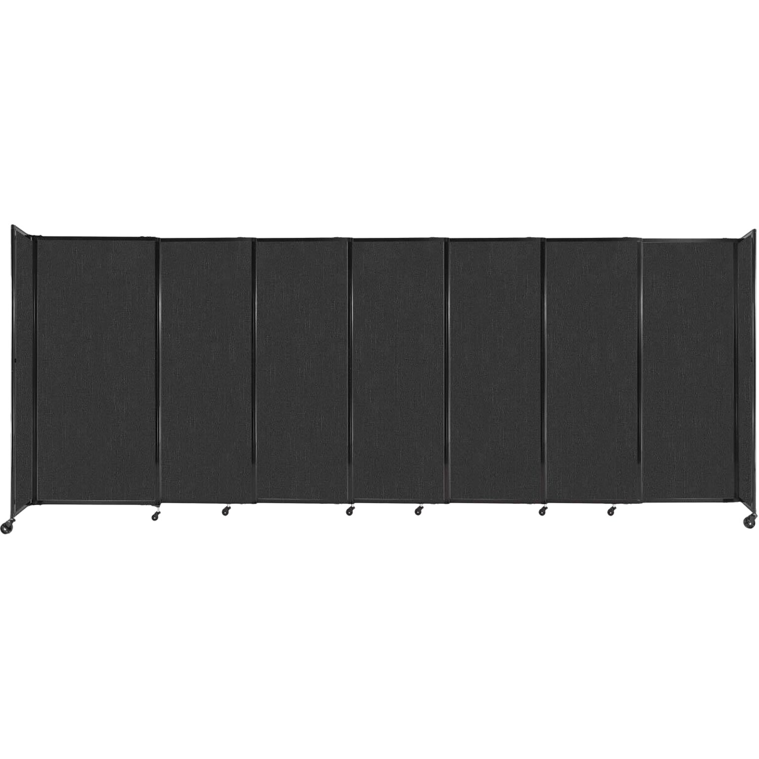 Versare StraightWall Freestanding Mobile Partition, 72H x 186W, Black Fabric (1472702)