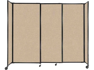 Versare StraightWall Freestanding Mobile Partition, 72H x 86W, Beige Fabric (1472301)