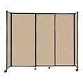 Versare StraightWall Freestanding Mobile Partition, 72H x 86W, Beige Fabric (1472301)