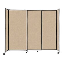 Versare StraightWall Freestanding Mobile Partition, 72H x 86W, Beige Fabric (1472301)