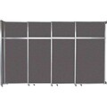 Versare Operable Wall Clamp Mount Sliding Room Divider, 101.25H x 152W, Charcoal Gray Fabric (1072