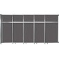 Versare Operable Wall Clamp Mount Sliding Room Divider, 101.25"H x 187"W, Charcoal Gray Fabric (1072507)