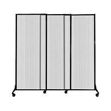 Versare MediWall Freestanding Sliding Partition, 80H x 84W, Clear Fluted Polycarbonate (1811220)
