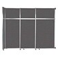 Versare Operable Wall Clamp Mount Sliding Room Divider, 101.25"H x 117"W, Charcoal Gray Fabric (1072307)