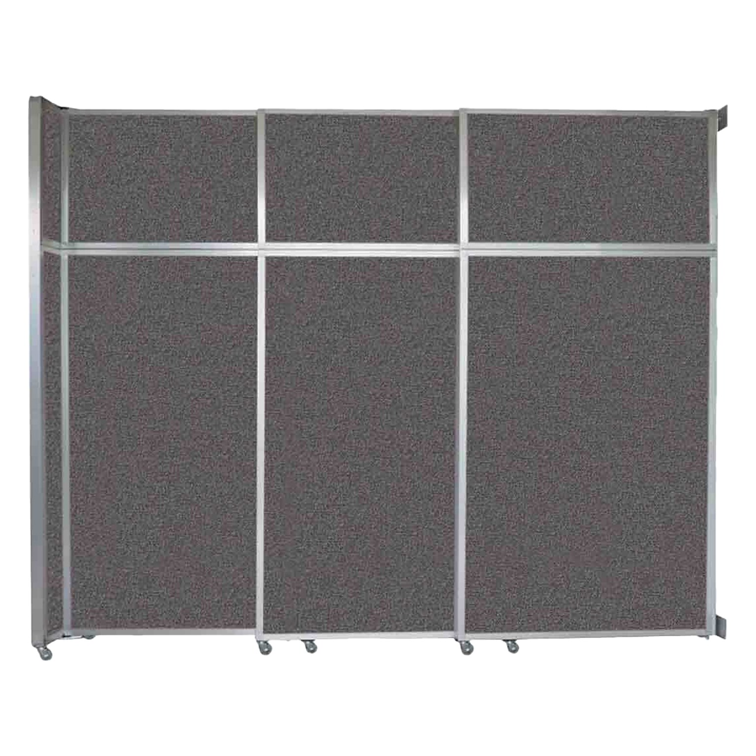 Versare Operable Wall Clamp Mount Sliding Room Divider, 101.25H x 117W, Charcoal Gray Fabric (1072307)