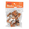 JAM Paper Colorful Binder Clips, Medium, 5/8 Capacity, Orange, 15/Pack (339BCOR)